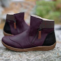Women's Ankle Boots - Genuine Leather - Comfortable Fit - Non-Slip Outsole - Zipper Closure