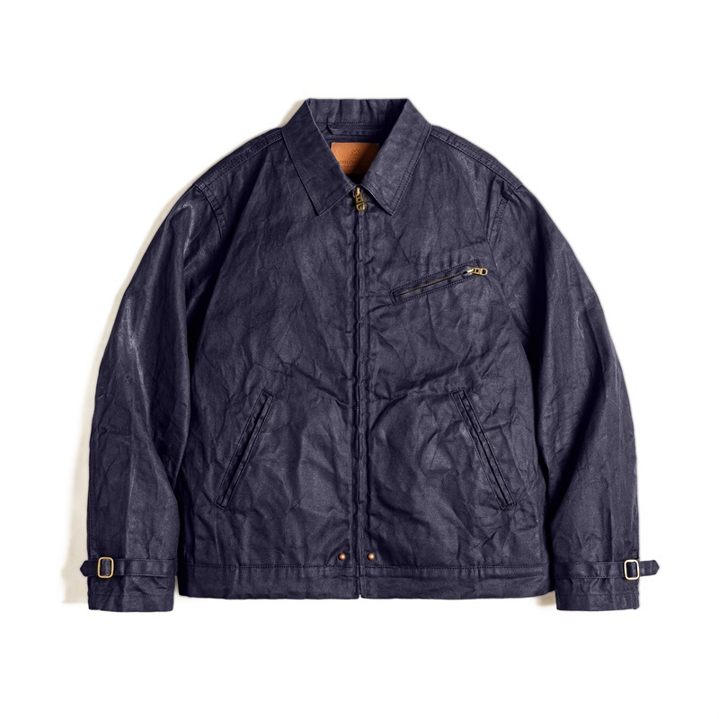 Oil-Waxed Canvas Slim Fit Lapel Jacket