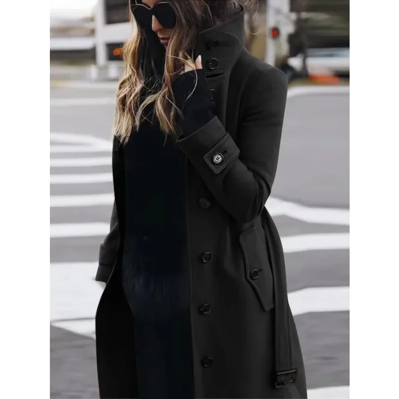 Single Breasted Slim Fit Wool Coat