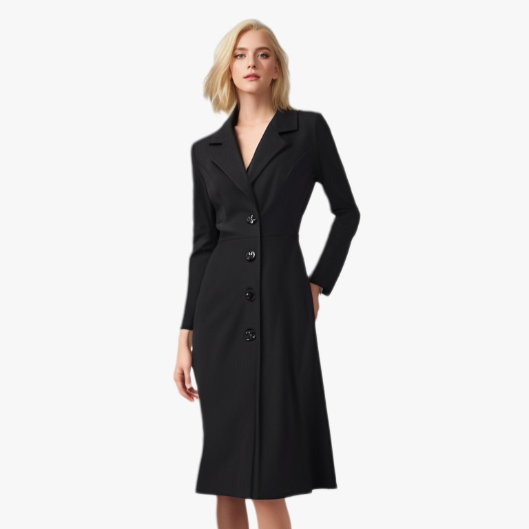 Tailored Fit Classic Lapel Wool Coat