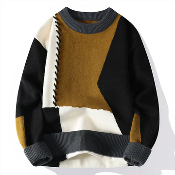 Patchwork Fringe Wool Blend Sweater