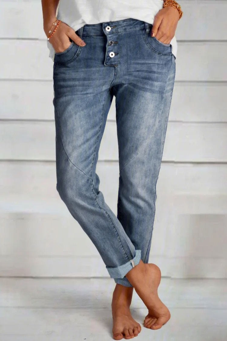 Soft Denim Relaxed Fit Straight Leg Jeans