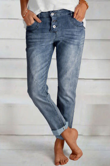 Soft Denim Relaxed Fit Straight Leg Jeans