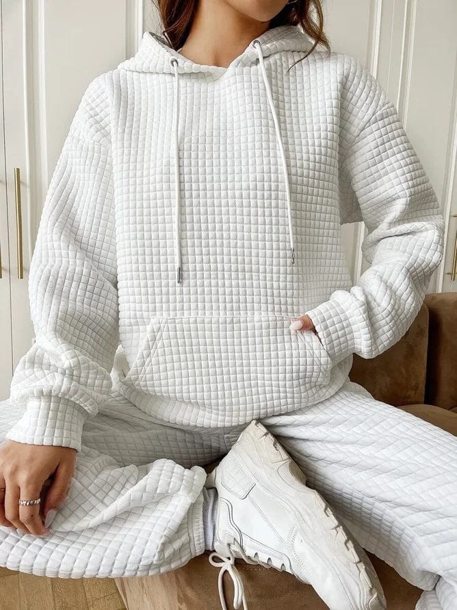 Quilted Relaxed Fit Kangaroo Pocket Hoodie