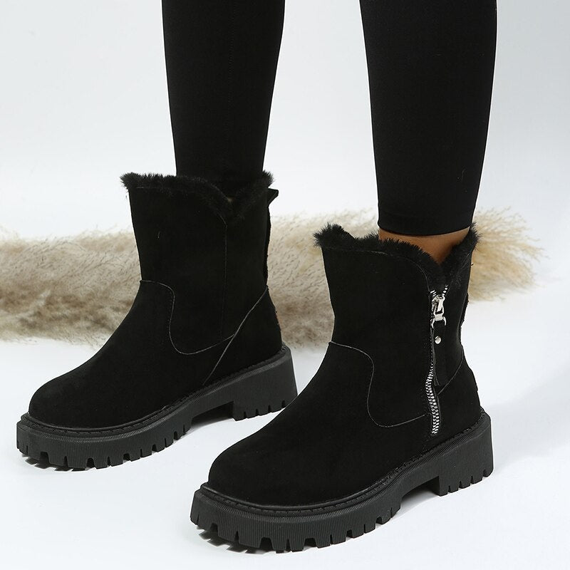 Warm Lined Suede Non-Slip Ankle Boots