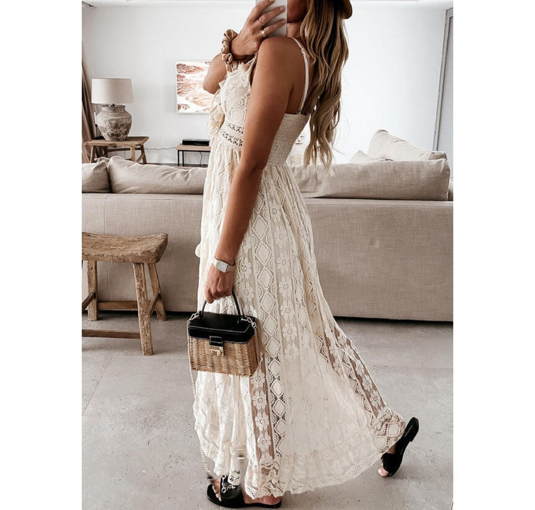 Bohemian Lace Airy Fit Maxi Dress