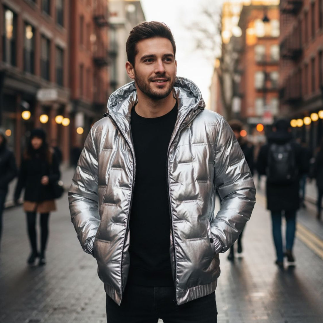 Water-Resistant Hooded Quilted Down Jacket