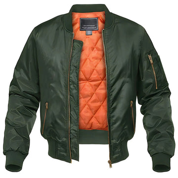 Quilted Utility Pocket Bomber Jacket