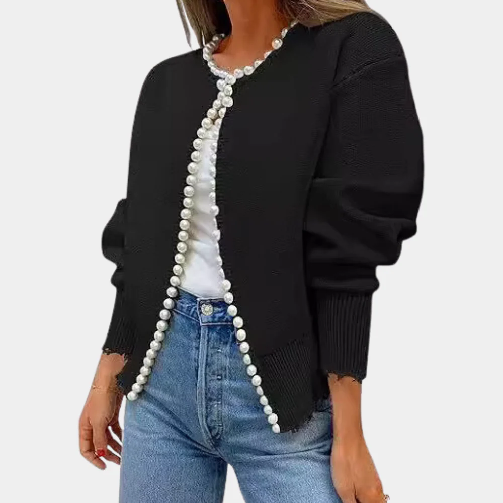 Pearl Button Front Relaxed Fit Cardigan