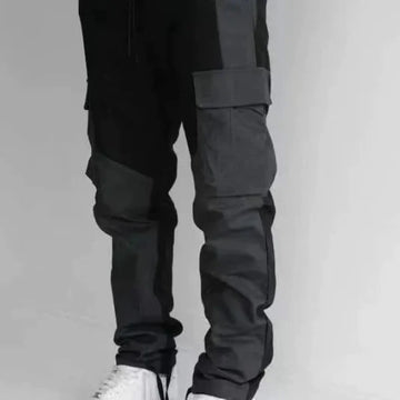 Patchwork Loose Tapered Fit Cargo Pants