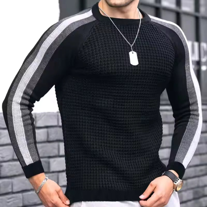 Textured Wool Slim Fit Pullover Sweater