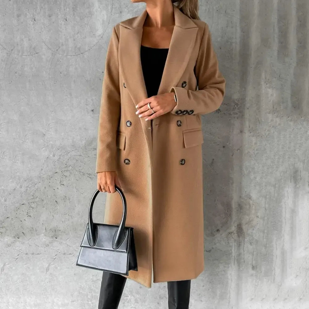 Wool Blend Tailored Double Breasted Trenchcoat