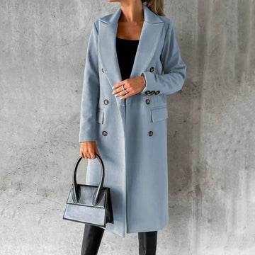 Wool Blend Tailored Double Breasted Trenchcoat