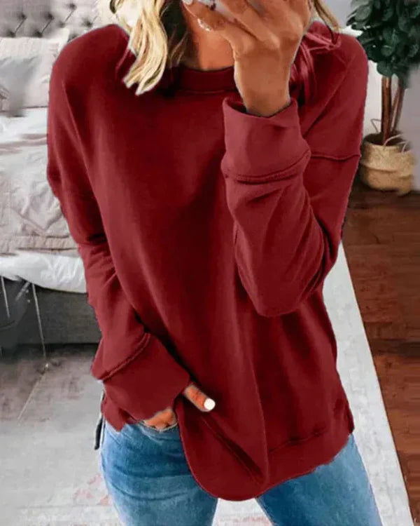Soft Cotton Blend Relaxed Fit Sweatshirt