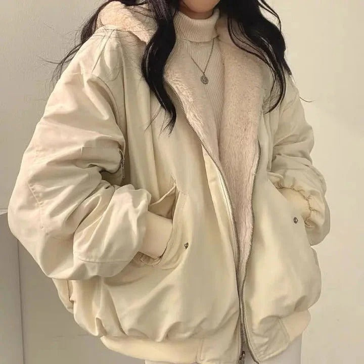 Plush Lined Relaxed Fit Double Layer Jacket