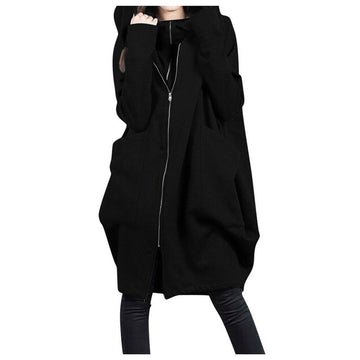 Wool Blend Hooded Oversized Coat