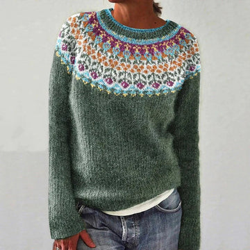 Garden Yoke Wool Knit Sweater