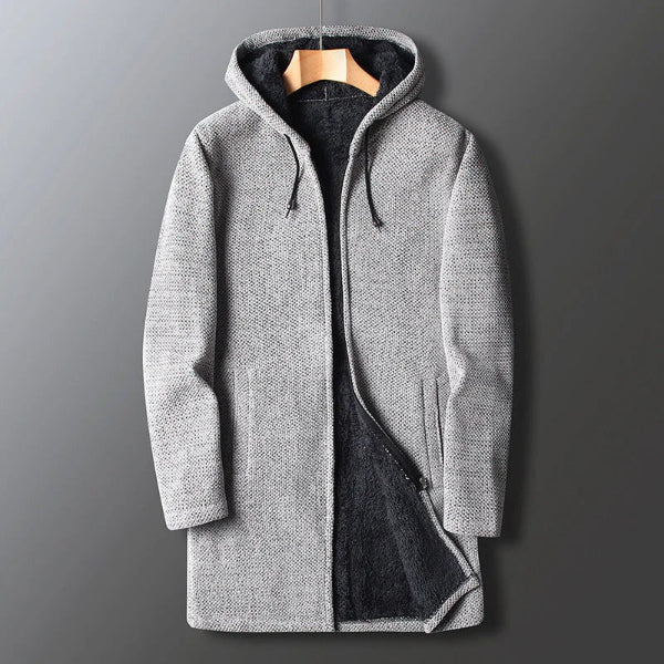 Fleece Texture Relaxed Fit Hooded Jacket