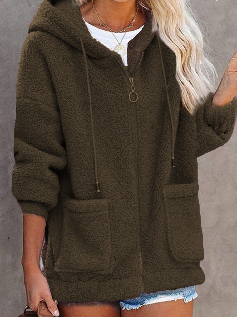 Sherpa Plush Oversized Hooded Jacket