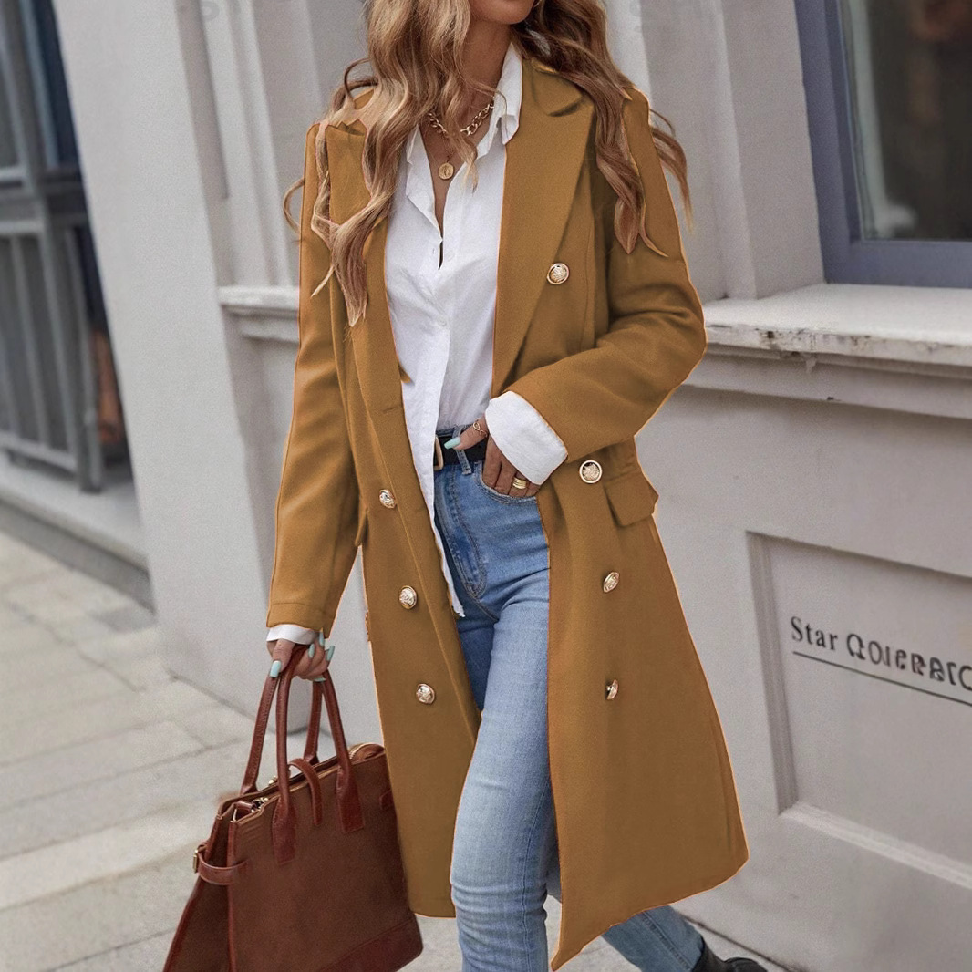 Tailored Fit Double-Breasted Wool Coat
