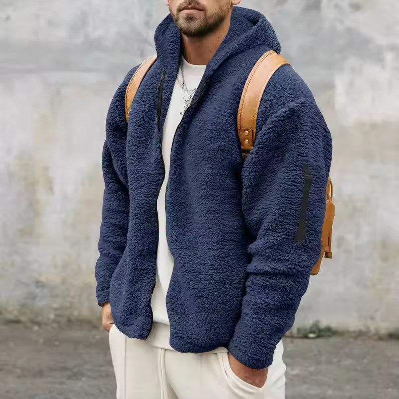 Oversized Plush Fleece Hooded Coat