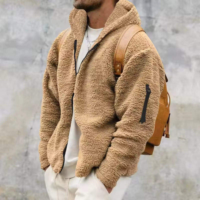 Oversized Plush Fleece Hooded Coat