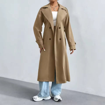 Cotton Blend Double-Breasted Regular Fit Trench Coat