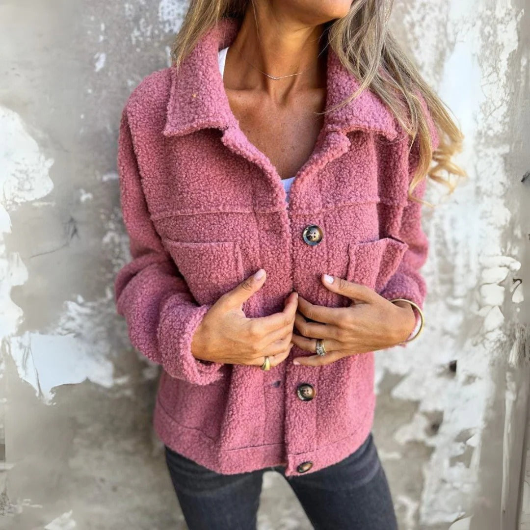 Wool Texture Relaxed Wide Lapel Coat