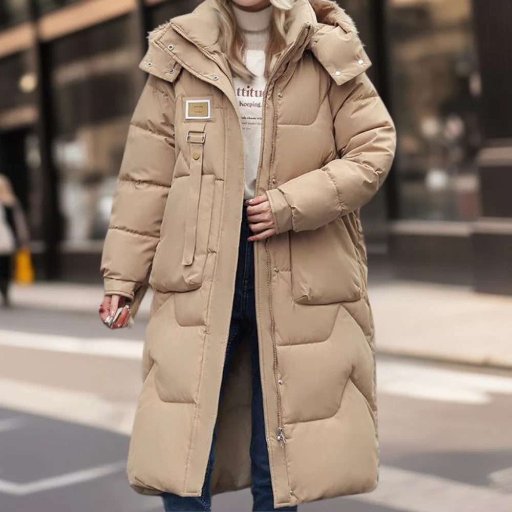 Water-Resistant Hooded Oversized Quilted Coat