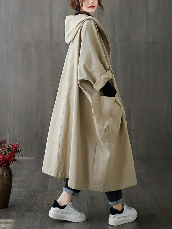 Waterproof Hooded Oversized Trench Coat