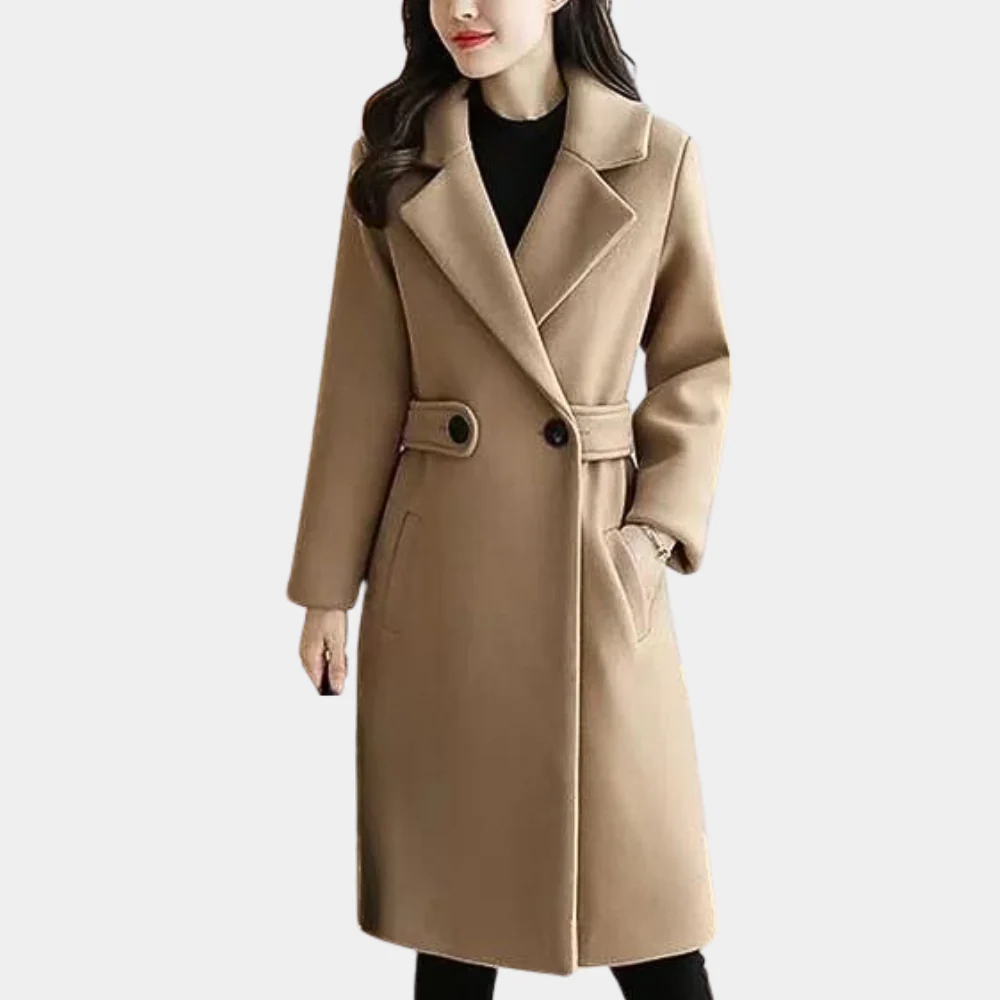 Tailored Wide Lapel Wool Coat