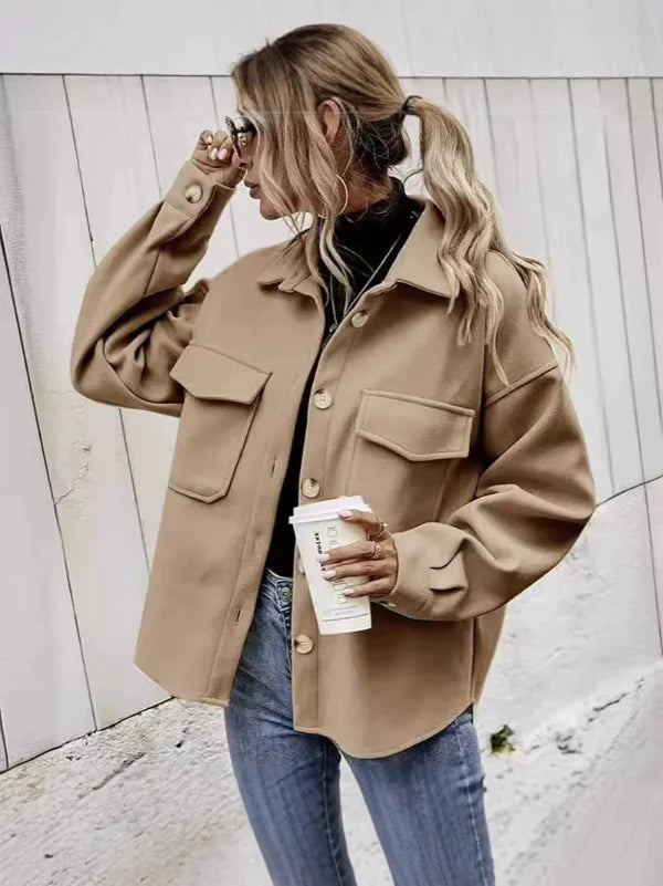 Oversized Fit Notched Collar Wool Coat