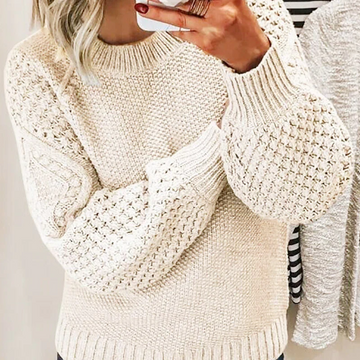 Wool Blend Cable Knit Oversized Sweater