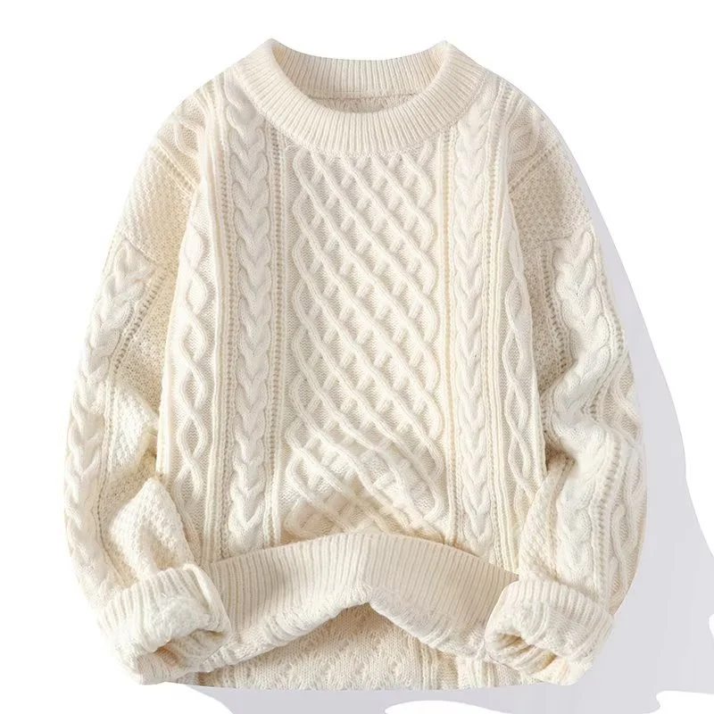 Wool Blend Cable Knit Relaxed Sweater