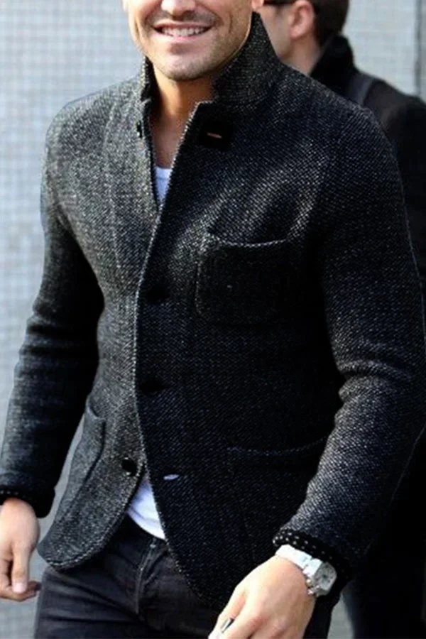Textured Wool Tailored Fit Blazer