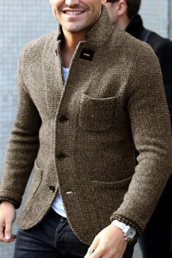 Textured Wool Tailored Fit Blazer
