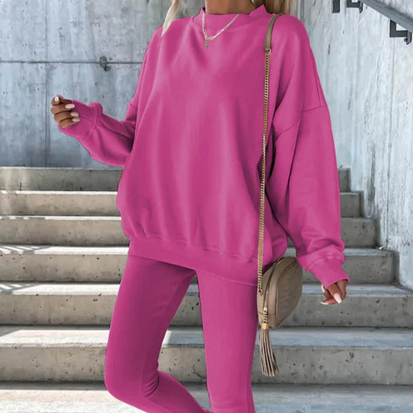 Oversized Ribbed Cotton Blend Sweatshirt