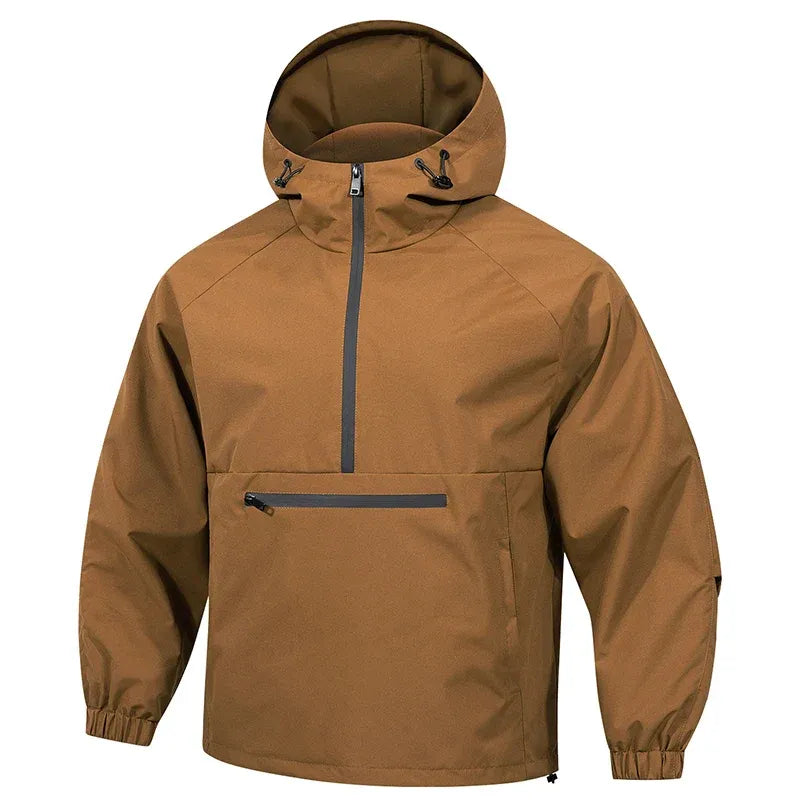 Water-Resistant Relaxed Fit Half-Zip Pullover Hoodie