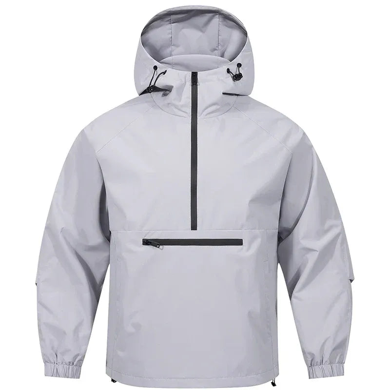 Water-Resistant Relaxed Fit Half-Zip Pullover Hoodie