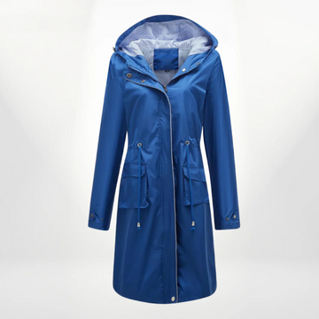 Water-Repellent Hooded Slim Trench Coat