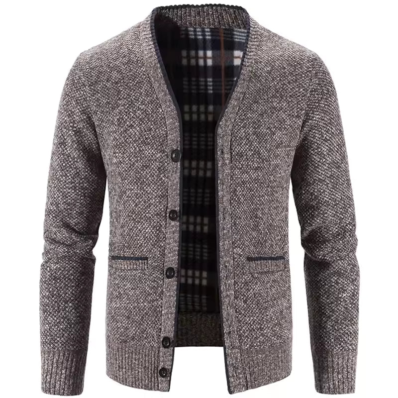 Wool Blend Fleece Lined Knit Cardigan