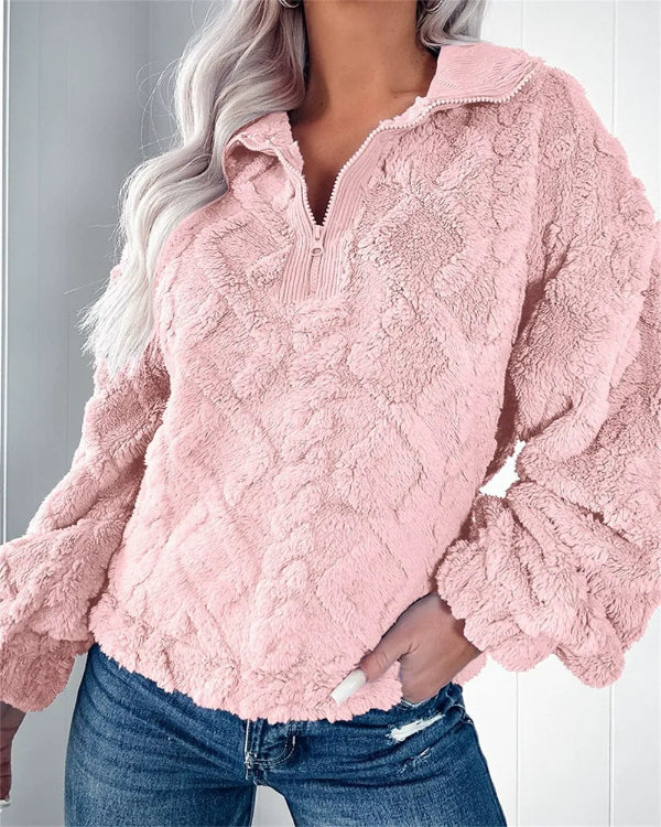 Fleece Oversized Half Zip Pullover Sweatshirt