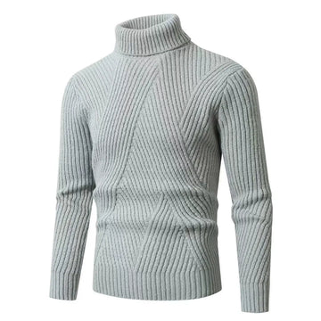 Slim Fit Ribbed Wool Turtleneck Sweater