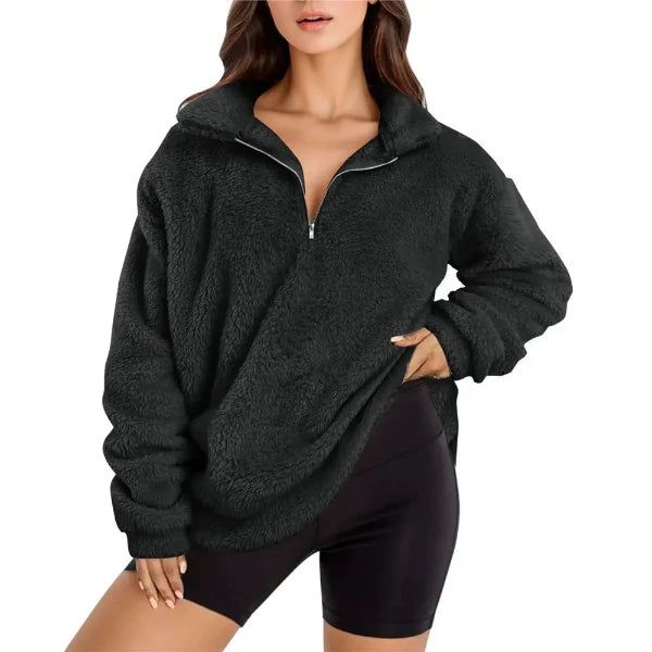 Oversized Half Zip Fleece Pullover