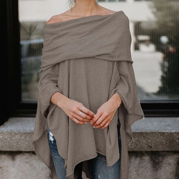 Asymmetrical Relaxed Fit Off Shoulder Top