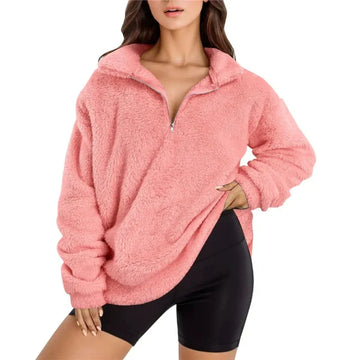 Oversized Half Zip Fleece Pullover