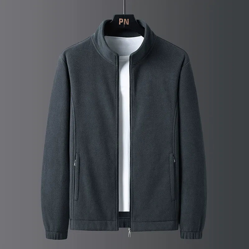 Full Zip Stand Collar Fleece Jacket