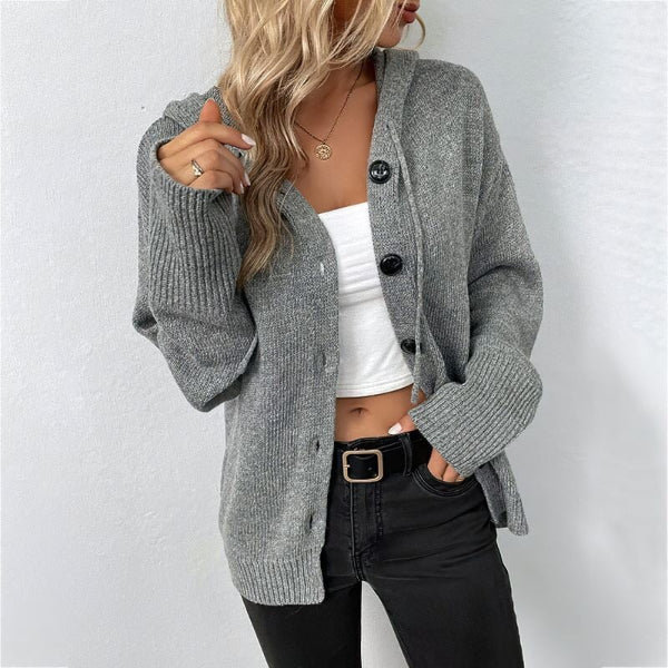 Wool Blend Hooded Relaxed Knit Vest