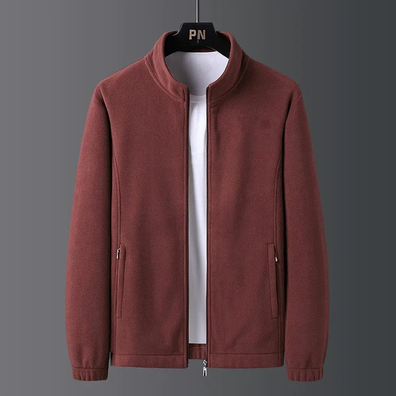 Full Zip Stand Collar Fleece Jacket