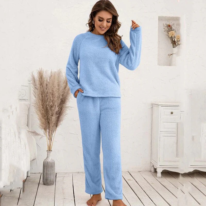 Two-Piece Soft Fleece Relaxed Fit Loungewear Set
